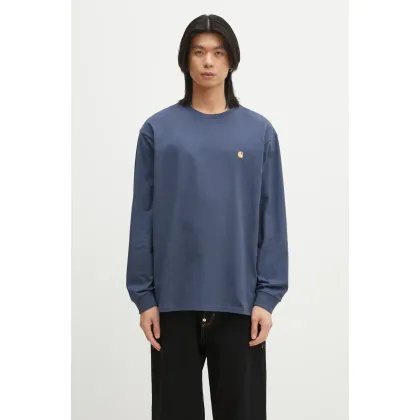 Zdjęcie Carhartt WIP longsleeve bawełniany L/S Chase T-Shirt kolor niebieski gładki I026392.2Q8XX