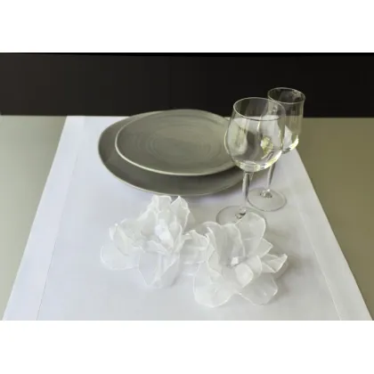 Picture Unique white table runner - 100% linen