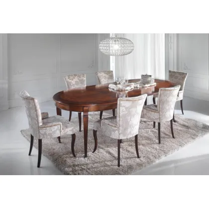 Zdjęcie Stylowy włoski owalny stół w stylu antycznym