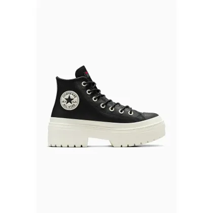 Zdjęcie Converse trampki skórzane Chuck Taylor All Star Lugged Heel damskie kolor czarny A12328C