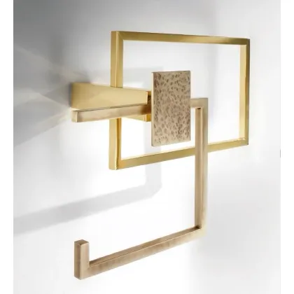 Zdjęcie Uchwyt na papier toaletowy z kolekcji Rectangular z polerowanego mosiądzu o oryginalnym designie - Il Paralume Marina