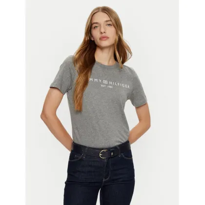 Zdjęcie Tommy Hilfiger T-Shirt WW0WW40276 Szary Regular Fit