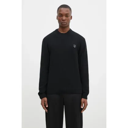 Zdjęcie Maison Kitsuné sweter wełniany Bold Fox Head Patch męski kolor czarny NM00805KT1006
