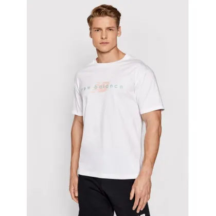 Zdjęcie New Balance T-Shirt MT01516 Biały Relaxed Fit