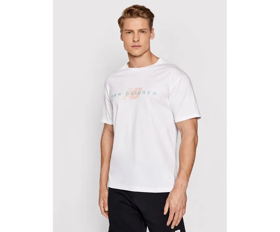 obrazek 1 New Balance T-Shirt MT01516 Biały Relaxed Fit