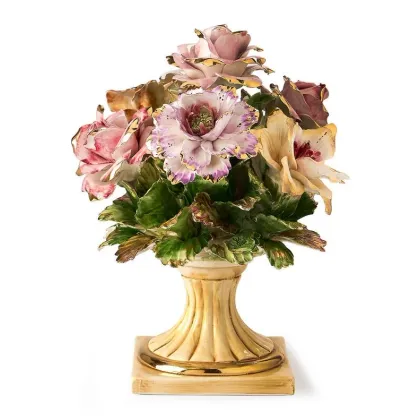 Picture Original ceramic vase with a floral motif