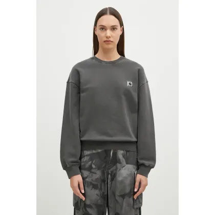 Zdjęcie Carhartt WIP bluza bawełniana Nelson Sweatshirt damska kolor szary gładka I029537.87GD