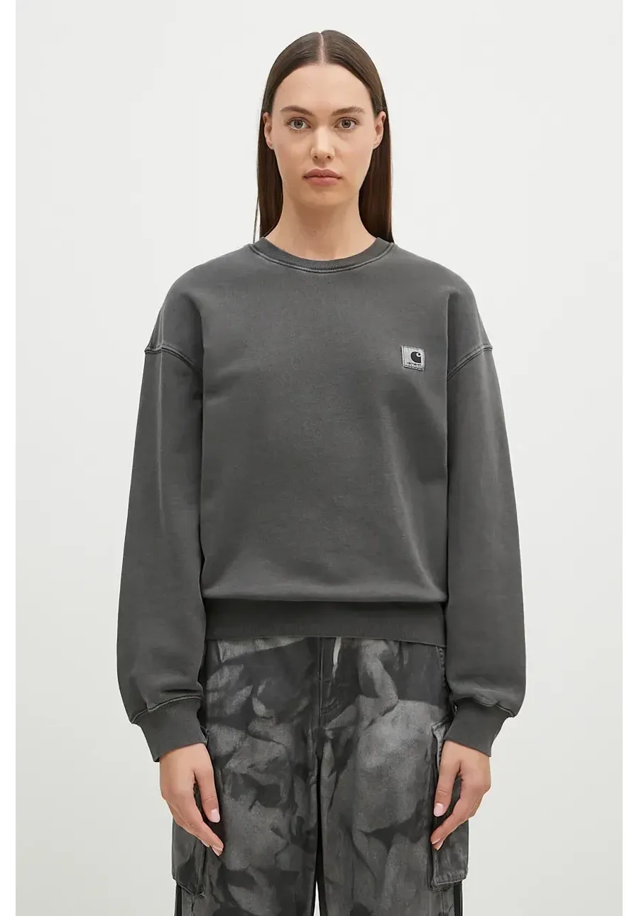 obrazek 1 Carhartt WIP bluza bawełniana Nelson Sweatshirt damska kolor szary gładka I029537.87GD