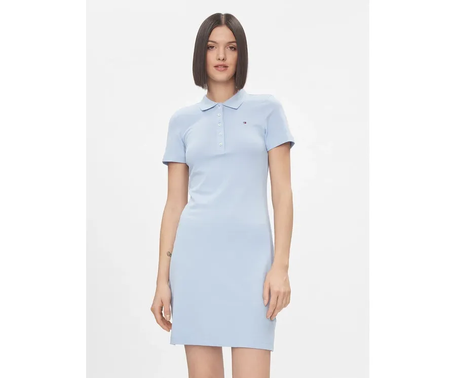 obrazek 1 Tommy Hilfiger Sukienka codzienna 1985 WW0WW37853 Błękitny Slim Fit