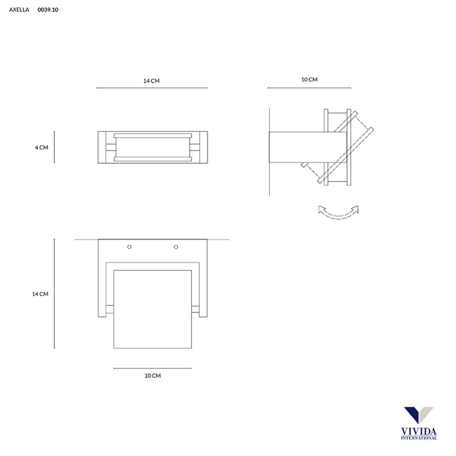 obrazek 2 Piaskowy kinkiet LED Axella - 10W, 650Lm, 3000K