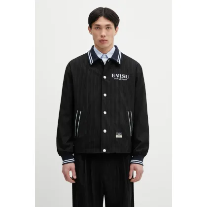 Zdjęcie Evisu kurtka Flat Knit Collar Coach kolor czarny przejściowa 2ESHTM5JK1053