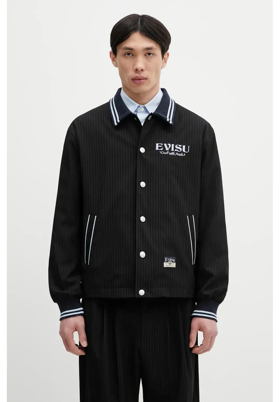 obrazek 1 Evisu kurtka Flat Knit Collar Coach kolor czarny przejściowa 2ESHTM5JK1053