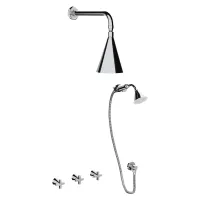 Zdjęcie Włoski zestaw prysznicowy z przełącznikiem, deszczownicą i dupleksem