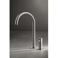 Zdjęcie Piękna dwuotworowa bateria nablatowa z wysoką okrągłą wylewką do łazienki