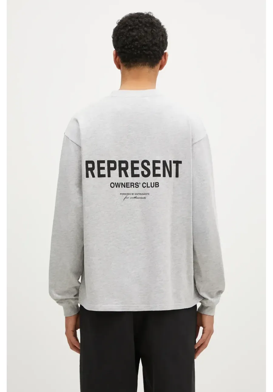 obrazek 1 Represent longsleeve bawełniany Represent Owners Club kolor szary z nadrukiem OCM41119.158