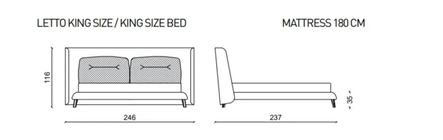 obrazek 3 Designerskie łóżko Angelina z zagłówkiem, king size - Ulivi Salotti