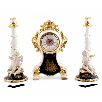 Picture Exclusive candlesticks in gold and white, with angels - Bruno Costenaro