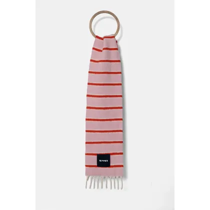 Zdjęcie Sunnei szalik wełniany kolor różowy wzorzysty ACCXSAC009