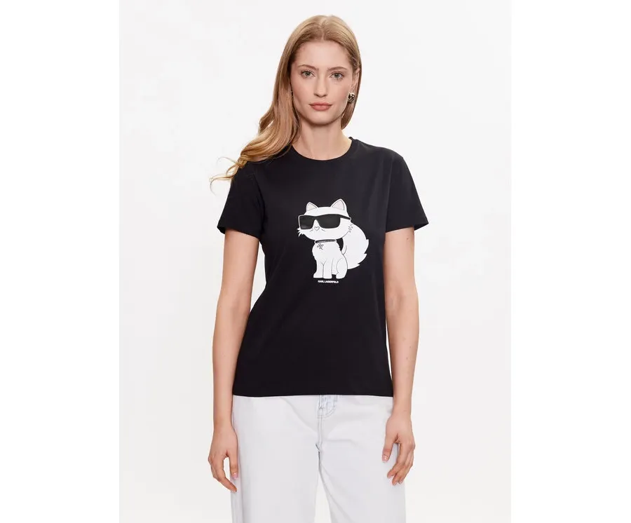 obrazek 1 KARL LAGERFELD T-Shirt Ikonik 2.0 Choupette 230W1703 Czarny Regular Fit