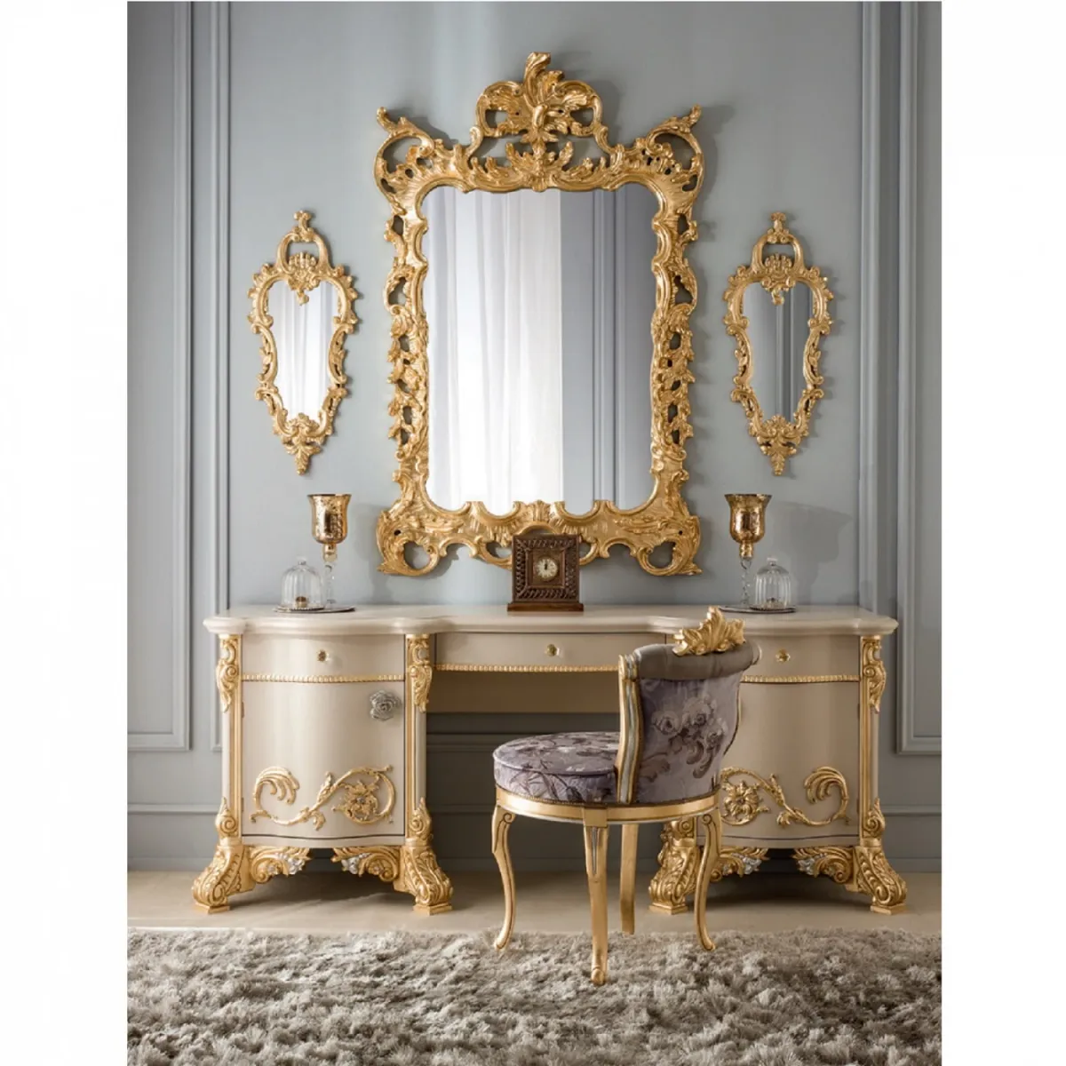 A unique Italian baroque dressing table for the bedroom A unique Italian baroque dressing table for the bedroom