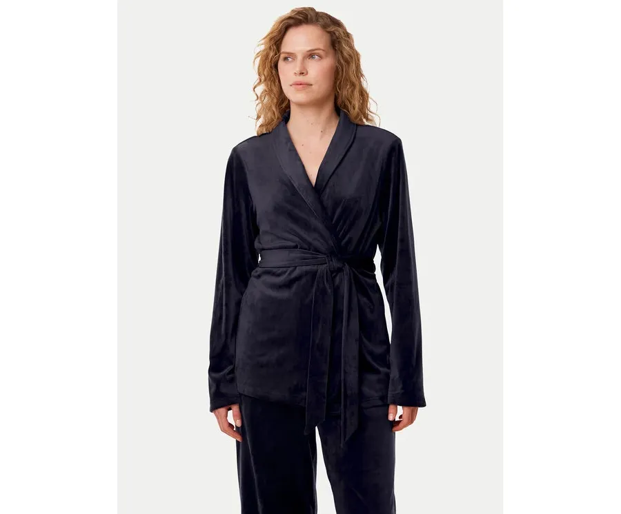 obrazek 1 Triumph Szlafrok Sensual Velour 10221171 Granatowy