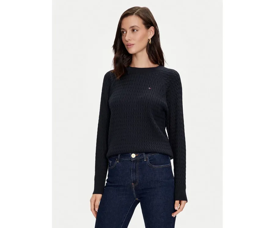 obrazek 1 Tommy Hilfiger Sweter WW0WW41142 Granatowy Regular Fit