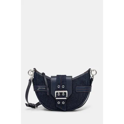 Zdjęcie GANNI torebka bawełniana Bucky Bag Small Crossbody Denim kolor granatowy A6137