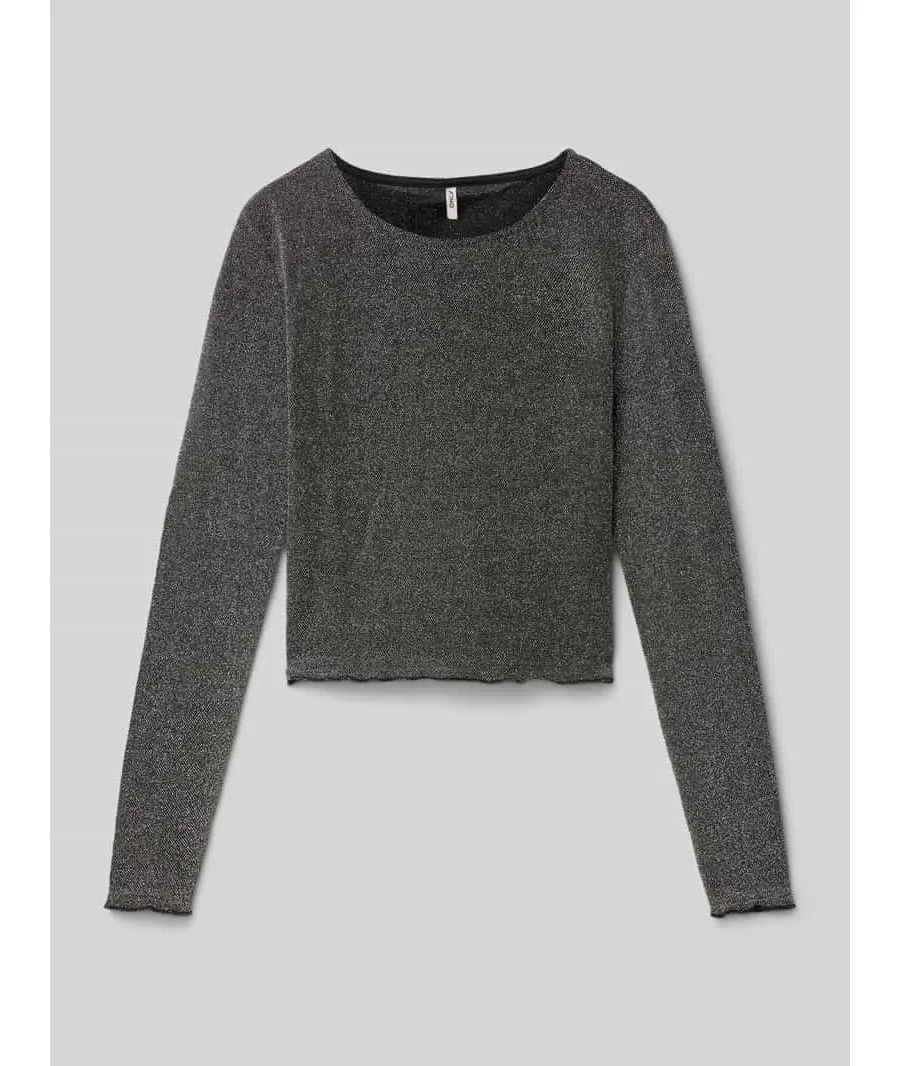 obrazek 1 Bluzka o kroju slim z długim rękawem i efektowną przędzą model ‘QUEEN’