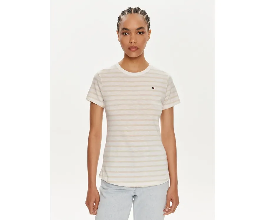 obrazek 1 Tommy Hilfiger T-Shirt 1985 WW0WW37857 Beżowy Slim Fit