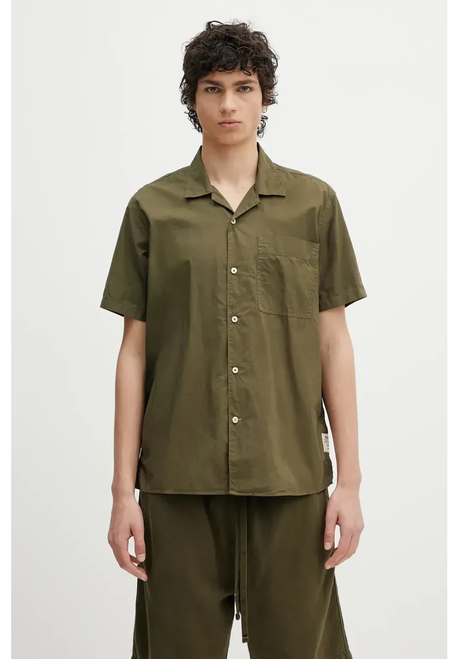 obrazek 1 Barbour koszula bawełniana Barbour Holywell Poplin S/S Relaxed Fit Shirt męska kolor zielony relaxed z kołnierzykiem klasycznym MSH5603