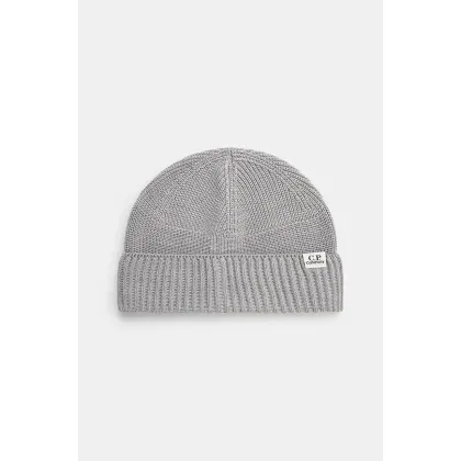 Zdjęcie C.P. Company czapka Knit Cap In Re-Wool kolor szary gładka 17CMAC293A006595A