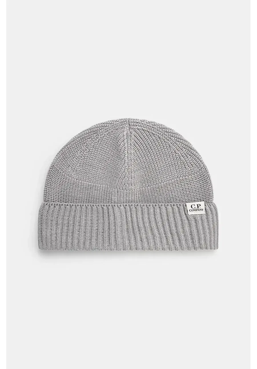 obrazek 1 C.P. Company czapka Knit Cap In Re-Wool kolor szary gładka 17CMAC293A006595A