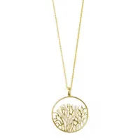 Picture Italian necklace, 18K gold-plated silver, white zircons