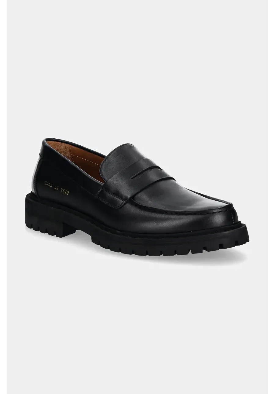 obrazek 1 Common Projects mokasyny skórzane Loafer with Tread Sole męskie kolor czarny 2449