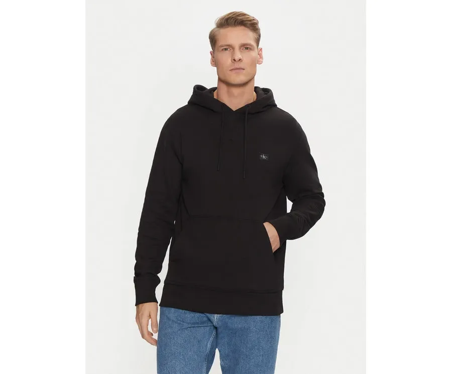 obrazek 1 Calvin Klein Jeans Bluza Woven Label Hoodie J30J327113 Czarny Regular Fit