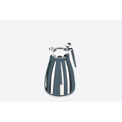 Zdjęcie Mały dzbanek termiczny w niebieskim pokrowcu ze skóry naturalnej - prosto do kuchni