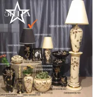 Zdjęcie Gustowna ceramiczna czarna lampa z kryształkami Swarovskiego