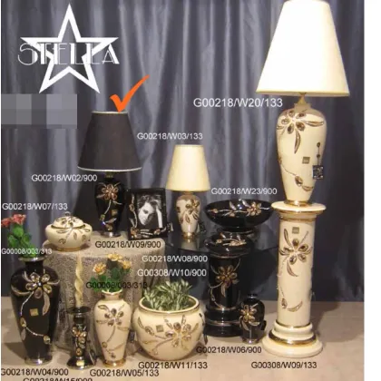 Picture A tasteful ceramic black lamp with Swarovski crystals