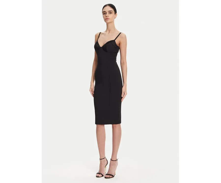 obrazek 1 Elisabetta Franchi Sukienka koktajlowa AB-702-51E2 Czarny Regular Fit