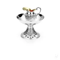 Picture Mayim Achronim silver ablution set with beautiful decoration - Zaramella Argenti