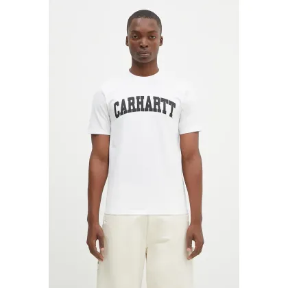 Zdjęcie Carhartt WIP t-shirt bawełniany S/S University męski kolor biały z nadrukiem I034851.00AXX