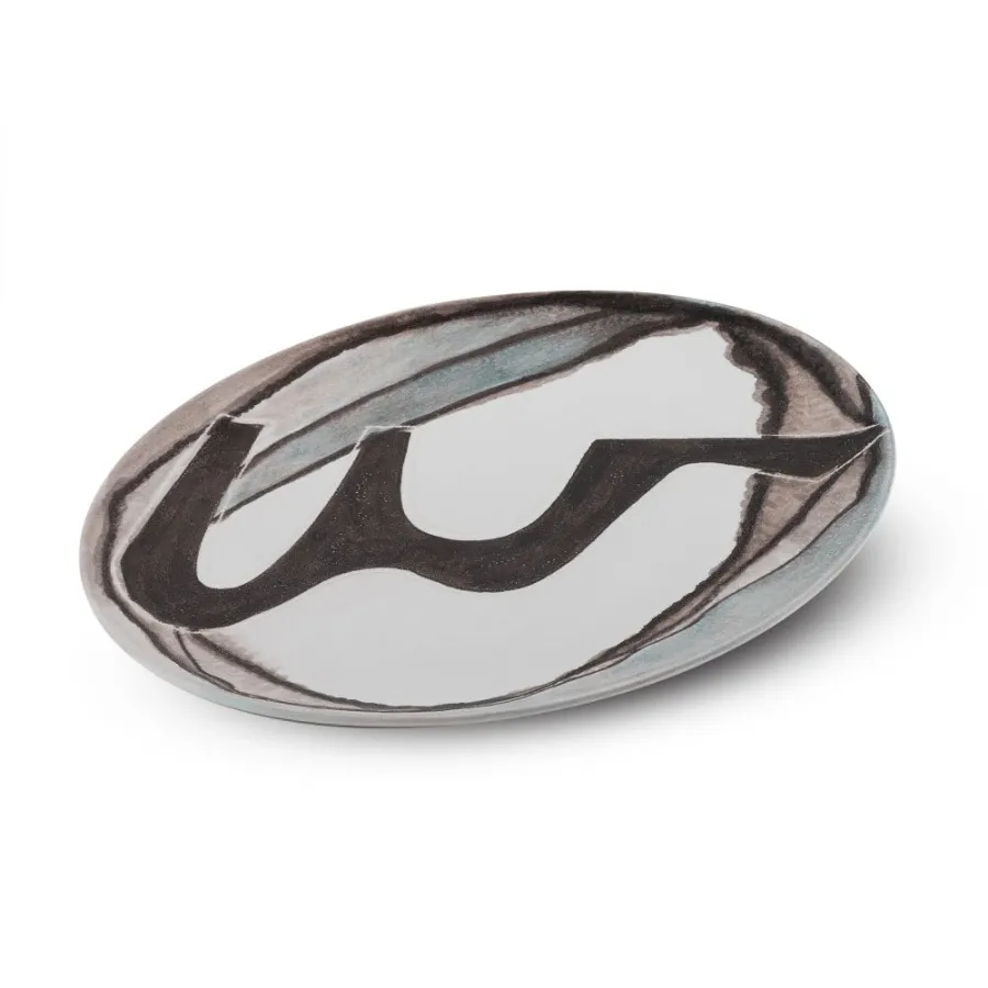 obrazek 3 Ręcznie malowany, duży talerz ceramiczny H.2xL.36xP.36 cm