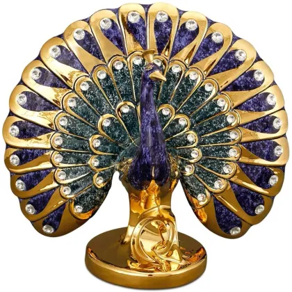 Zdjęcie Figurka pawia biała i kolorowa