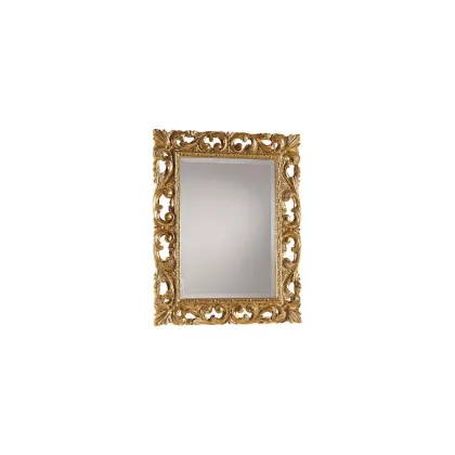 Picture Rectangular mirror in gold color with cut glass - Zanini