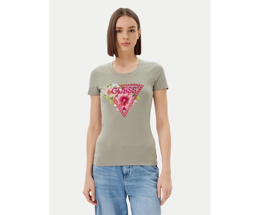 obrazek 1 Guess T-Shirt W5GI10 J1314 Zielony Slim Fit