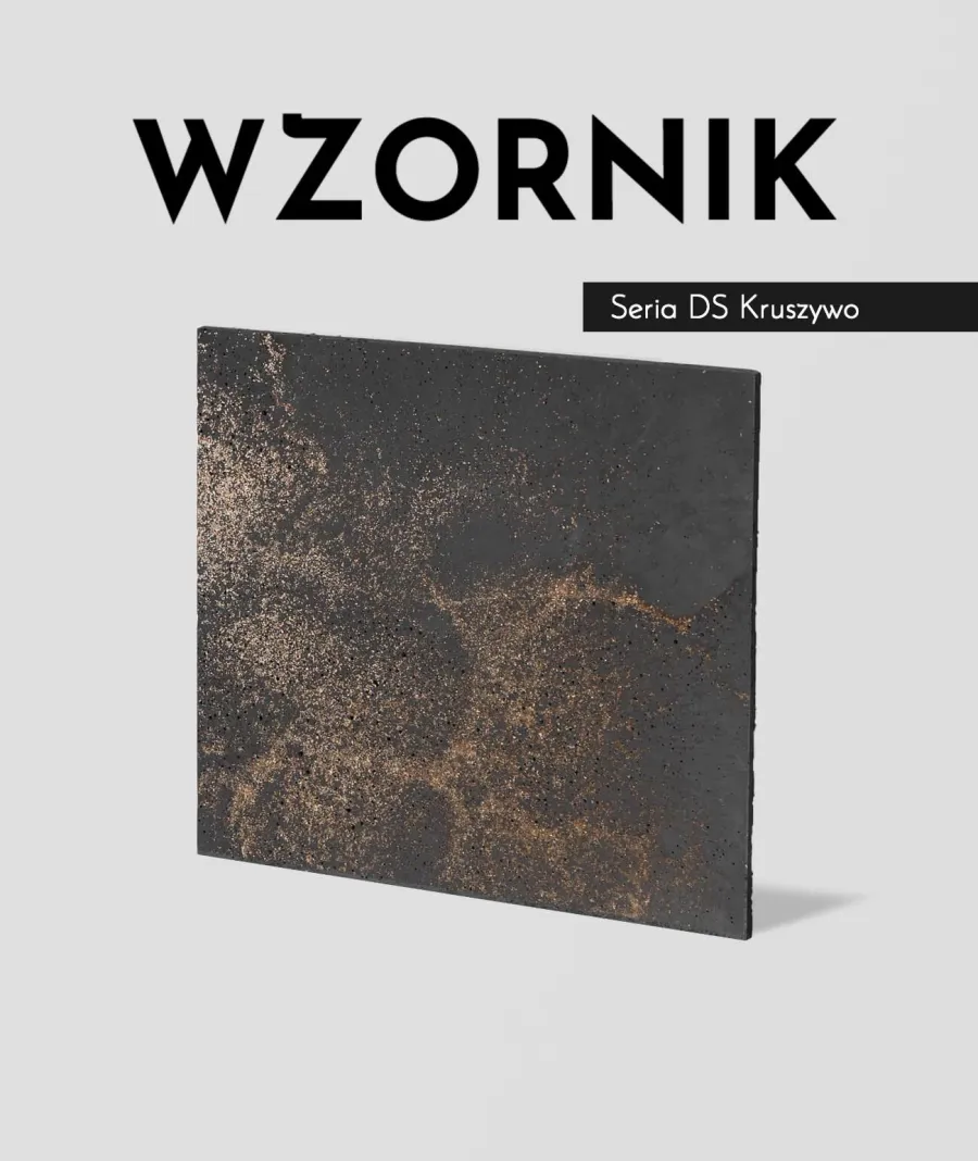 obrazek 1 Wzornik DS - (grafitowy, złote kruszywo, średnia porowatość) - beton architektoniczny