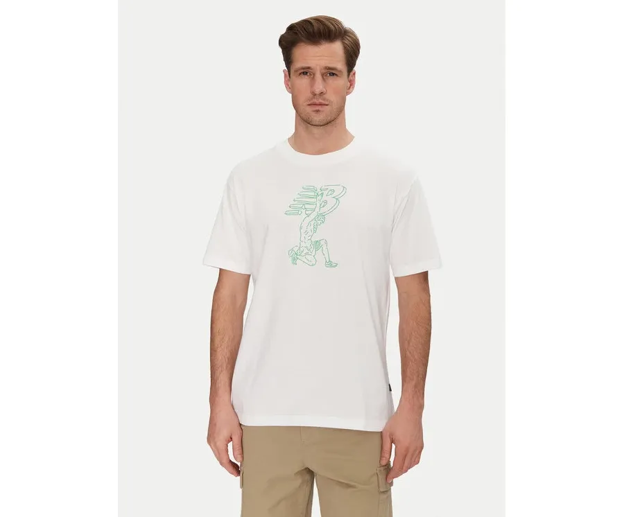 obrazek 1 New Balance T-Shirt MT51978 Biały Relaxed Fit