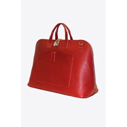 Zdjęcie Designerska czerwona torba wykonana ze skóry - Terrida