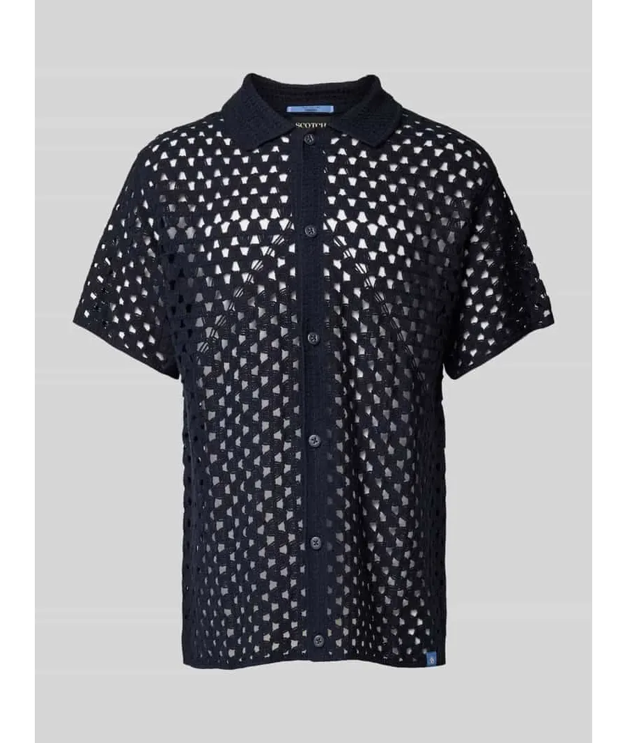 obrazek 1 Koszula casualowa o kroju regular fit z ażurowym wzorem