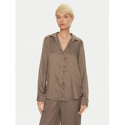 Zdjęcie Calvin Klein Koszulka piżamowa Buttondown 000QS7302E Brązowy Regular Fit